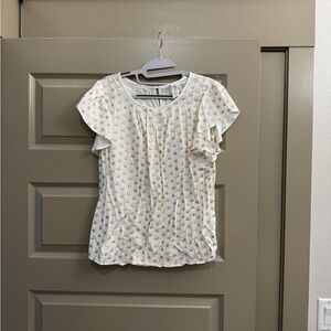 White Polka Dot Women's Top